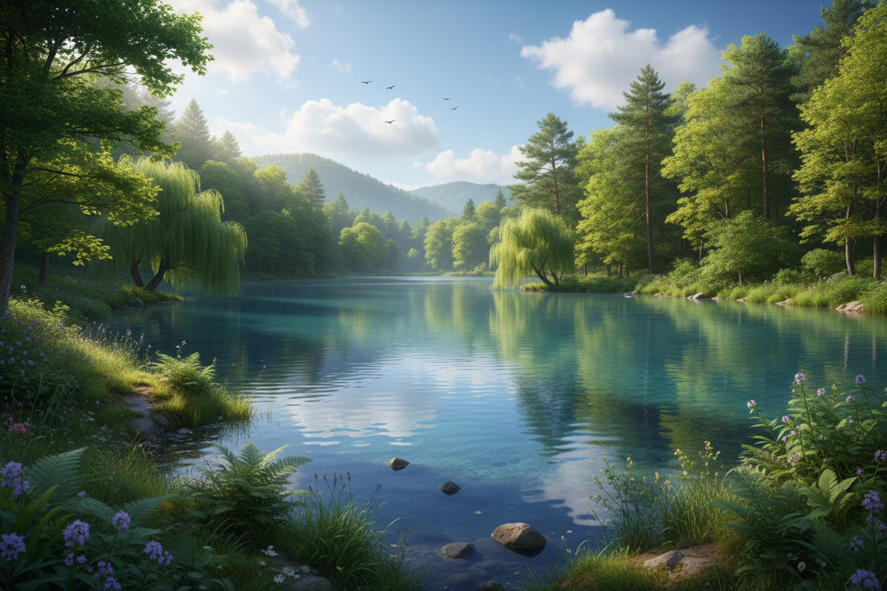 Natürliche Landschaft mit Wasser